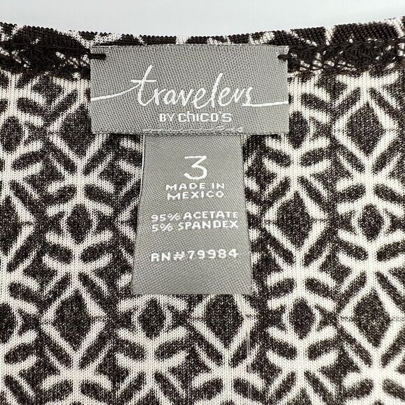 Chicos Stamped Geometric Jacket Chocolate Chip Acetate Size XL NWT - Picture 4 of 4